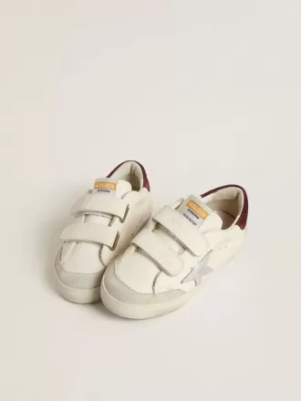 Junior Old School mit silbernem Metallic-Lederstern und violettem Wildleder-Fersenlasche
