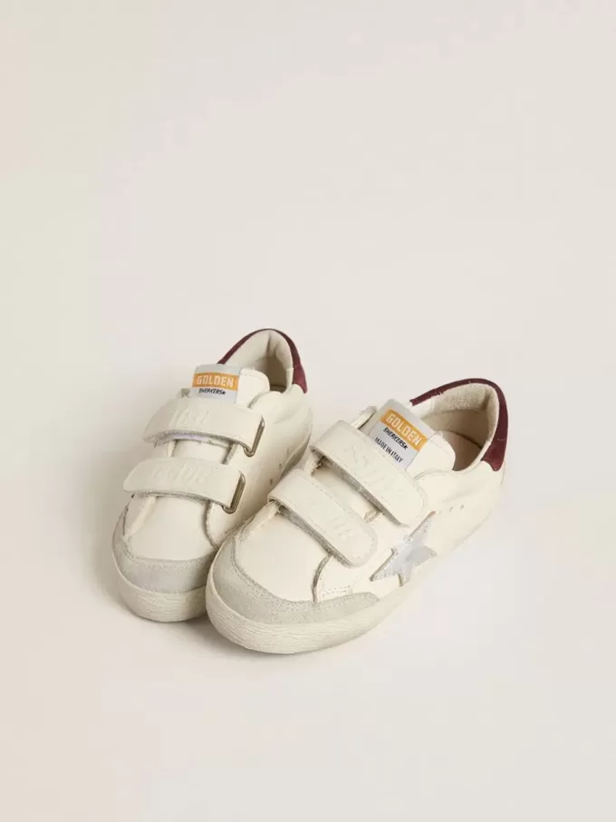 Junior Old School mit silbernem Metallic-Lederstern und violettem Wildleder-Fersenlasche Junior Old School mit silbernem Metallic-Lederstern und violettem Wildleder-Fersenlasche