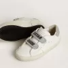 Junior Old School mit silberner Fersenlasche und Riemen aus Swarovski-Kristallen