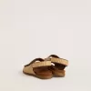 Junior-Sandalen „Noa” aus beigem Raffia und braunem Leder