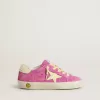 Junior Super-Star aus rosa Wildleder mit hellgelbem Stern und Fersenlasche Junior Super-Star aus rosa Wildleder mit hellgelbem Stern und Fersenlasche