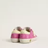 Junior Super-Star aus rosa Wildleder mit hellgelbem Stern und Fersenlasche Junior Super-Star aus rosa Wildleder mit hellgelbem Stern und Fersenlasche
