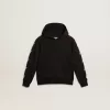 Kapuzensweatshirt für Jungen in Schwarz mit kontrastierenden silbernen Sternen