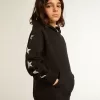 Kapuzensweatshirt für Jungen in Schwarz mit kontrastierenden silbernen Sternen
