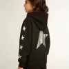 Kapuzensweatshirt für Jungen in Schwarz mit kontrastierenden silbernen Sternen