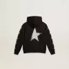 Kapuzensweatshirt für Jungen in Schwarz mit kontrastierenden silbernen Sternen