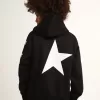 Kapuzensweatshirt für Jungen in Schwarz mit kontrastierenden weißen Sternen