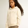 Kapuzensweatshirt in Altweiß mit Aufnähern Kapuzensweatshirt in Altweiß mit Aufnähern