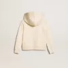 Kapuzensweatshirt in Altweiß mit Aufnähern Kapuzensweatshirt in Altweiß mit Aufnähern