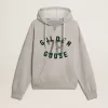Kapuzensweatshirt in Used-Grau mit gesticktem Vintage-Logo Kapuzensweatshirt in Used-Grau mit gesticktem Vintage-Logo