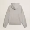 Kapuzensweatshirt in Used-Grau mit gesticktem Vintage-Logo Kapuzensweatshirt in Used-Grau mit gesticktem Vintage-Logo