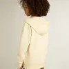 Kapuzensweatshirt in Used-Weiß mit goldener Stickerei auf der Vorderseite