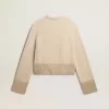 Kastenförmiger Damenpullover aus Wolle mit Hotfix-Kristallverzierung Kastenförmiger Damenpullover aus Wolle mit Hotfix-Kristallverzierung