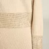 Kastenförmiger Damenpullover aus Wolle mit Hotfix-Kristallverzierung Kastenförmiger Damenpullover aus Wolle mit Hotfix-Kristallverzierung