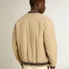 Khakifarbene Bomberjacke aus gesteppter Baumwolle