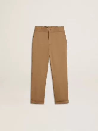 Kinder-Chinos aus tabakfarbener Baumwolle