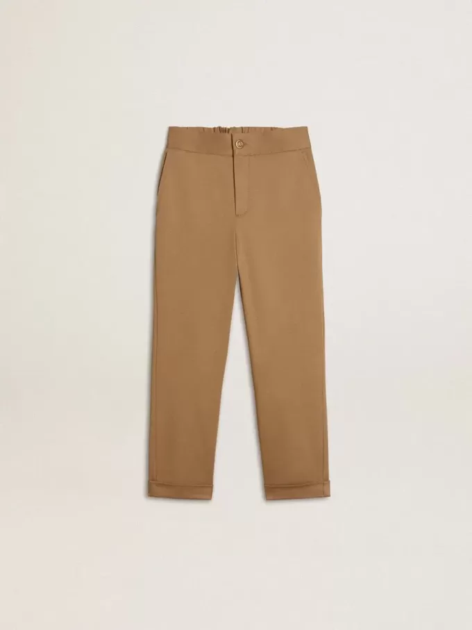Kinder-Chinos aus tabakfarbener Baumwolle