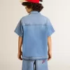 Kinder-Jeansshorts mit Stickerei auf der Rückseite