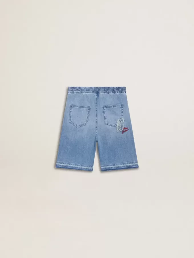 Kinder-Jeansshorts mit Stickerei auf der Rückseite