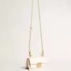 Kleine Venezia-Tasche aus butterfarbenem Leder mit Golddetails