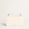 Kleine Venezia-Tasche aus butterfarbenem Leder mit Golddetails