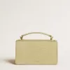 Kleine Venezia-Tasche aus hellgrünem Leder mit Python-Print und goldenen Details