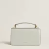 Kleine Venezia-Tasche aus mineralgrauem Leder mit Golddetails