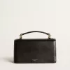 Kleine Venezia-Tasche aus schwarzem Leder mit Golddetails