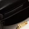 Kleine Venezia-Tasche aus schwarzem Leder mit Golddetails