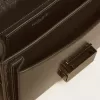 Kleine Venezia-Tasche aus schwarzem Metallic-Leder mit schwarzen Details