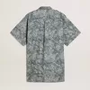 Kurzes Hemdkleid für Damen aus hellblauem Baumwollpopeline mit durchgehendem Marine-Print