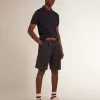 Kurzärmeliges Herren-Poloshirt aus marineblauer Merinowolle