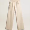 Leichte beige Jogginghose für Damen aus Seide und Viskose Leichte beige Jogginghose für Damen aus Seide und Viskose