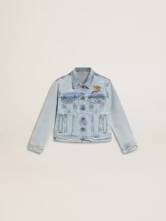 Leichte Jeansjacke mit Stickerei