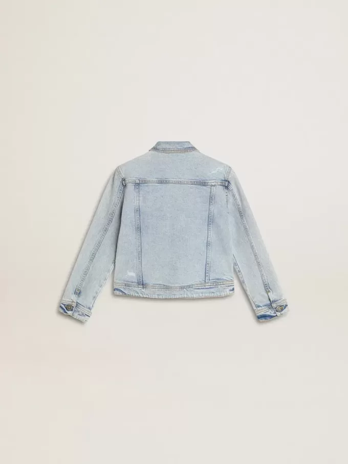 Leichte Jeansjacke mit Stickerei