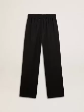 Leichte Jogginghose für Damen aus schwarzer Wolle