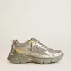 Lightstar für Damen aus Metallic-Leder und silbernem Mesh mit grauem Stern Lightstar für Damen aus Metallic-Leder und silbernem Mesh mit grauem Stern