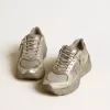 Lightstar für Damen aus Metallic-Leder und silbernem Mesh mit grauem Stern Lightstar für Damen aus Metallic-Leder und silbernem Mesh mit grauem Stern
