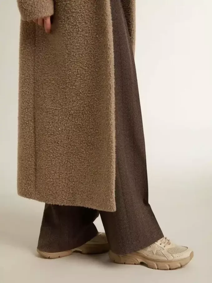 Lightstar für Damen aus taubengrauem Leder und Mesh mit beigem TPU-Stern Lightstar für Damen aus taubengrauem Leder und Mesh mit beigem TPU-Stern