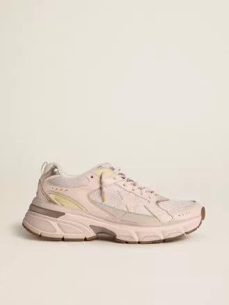 Herrenmodell Lightstar mit Obermaterial aus rosa Leder und Mesh sowie rosa Stern