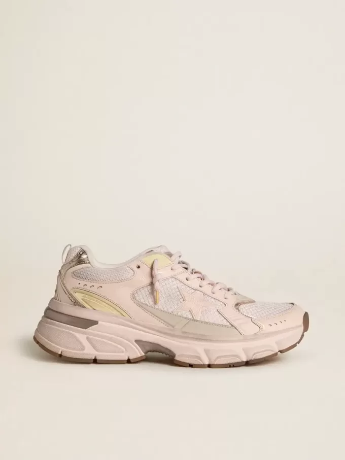 Lightstar für Damen mit Obermaterial aus rosa Leder und Mesh und rosa Stern