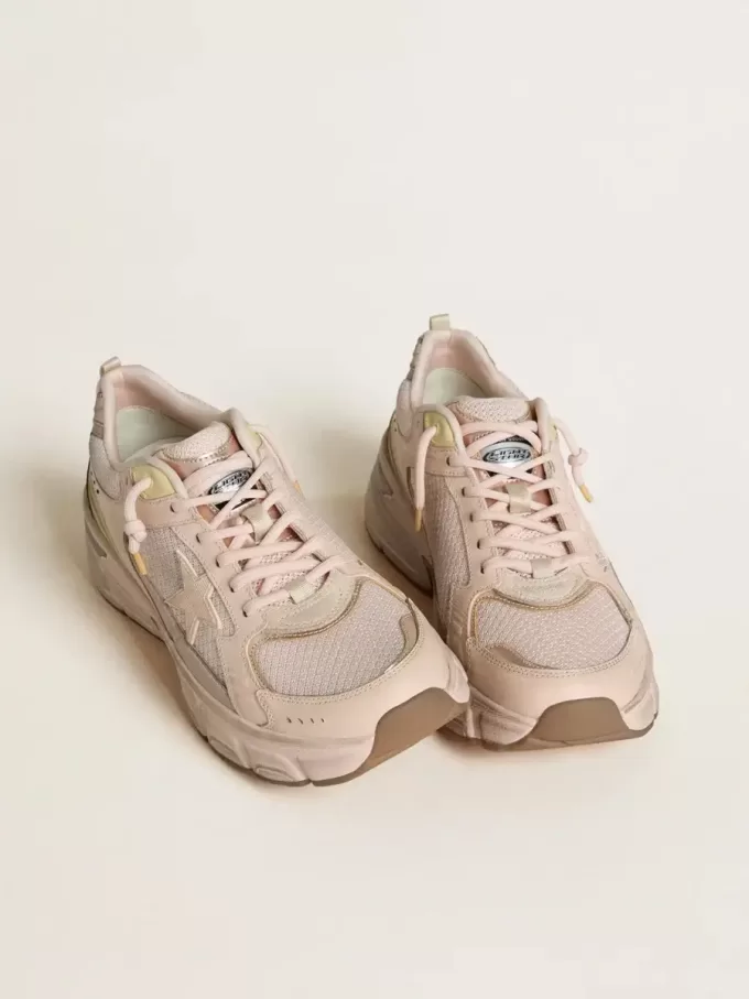 Lightstar für Damen mit Obermaterial aus rosa Leder und Mesh und rosa Stern