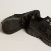 Lightstar für Damen mit schwarzem Obermaterial aus Leder und Mesh und schwarzem Stern