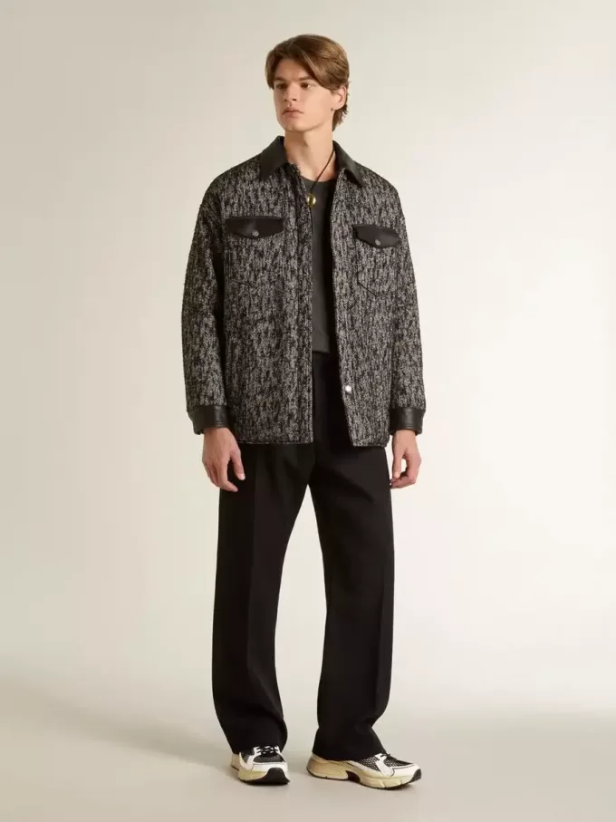Lightstar für Herren aus weißem Leder und schwarzem Mesh mit schwarzem TPU-Stern