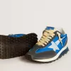 Marathon für Damen mit blauem Nylon-Obermaterial und weißem Stern