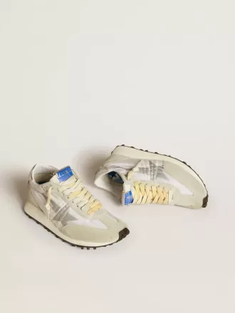 Marathon für Damen mit weißem Nylon-Obermaterial und silbernem Stern Marathon für Damen mit weißem Nylon-Obermaterial und silbernem Stern