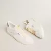 Matchstar aus weißem Leder mit silbernem Glitzer-Fersenaufsatz Matchstar aus weißem Leder mit silbernem Glitzer-Fersenaufsatz