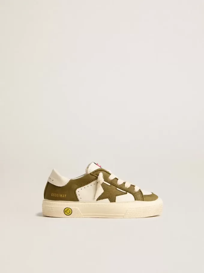 May Junior in weißem und militärgrünem Leder May Junior in weißem und militärgrünem Leder