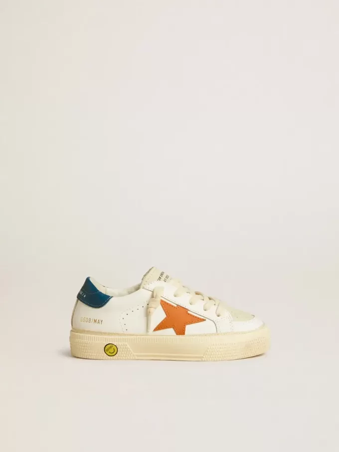 May Teen aus Nubukleder mit orangefarbenem Stern und blauer Fersenlasche