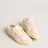 May Teen aus weißem und rosa Leder mit rosa Lederstern